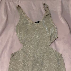Bebe stretch Cutout sparkly Nude dress.